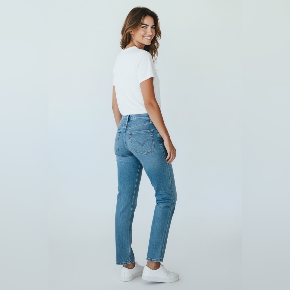 DKNY Ludlow denim blue jeans petites 12R 5 pocket design zipper button stretchy - Picture 4 of 16